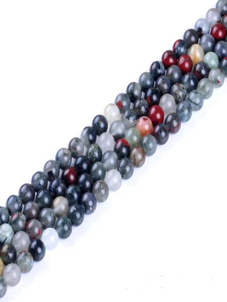 

african bloodstone beads round natural stone beads 468101214mm for jewelry making bracelet diy loose bead7780343, Black
