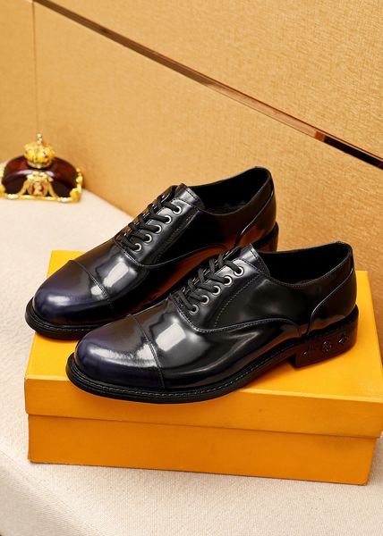 

2023 mens dress shoes party wedding brogue oxford shoes men genuine leather suit business formal brand designer platform flats size 38-45, Black