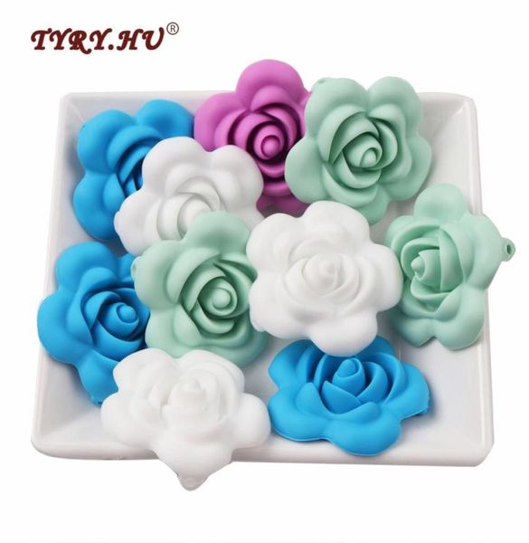 

tyryhu 5pc flower shaped silicone beads teething grade nursing chewing beads bpa diy braceletnecklace jewelry8802300
