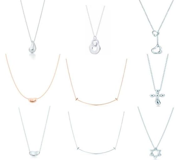 

new charm gift 925 sterling silver water drop pea pendant tif necklace cross smile sun necklace jewelry match world jewelry6735611