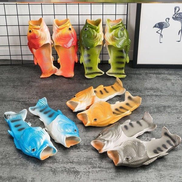 

summer slippers fun fish lobster shoes women men slippers pvc girls summer shoes fashion beach slippers women's slides parent-child cou, Black