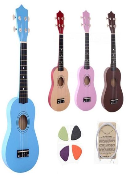

21 inch ukulele beginner hawaii 4 string guitar ukelele for children kids girls christmas gifts nylon strings pick2398470