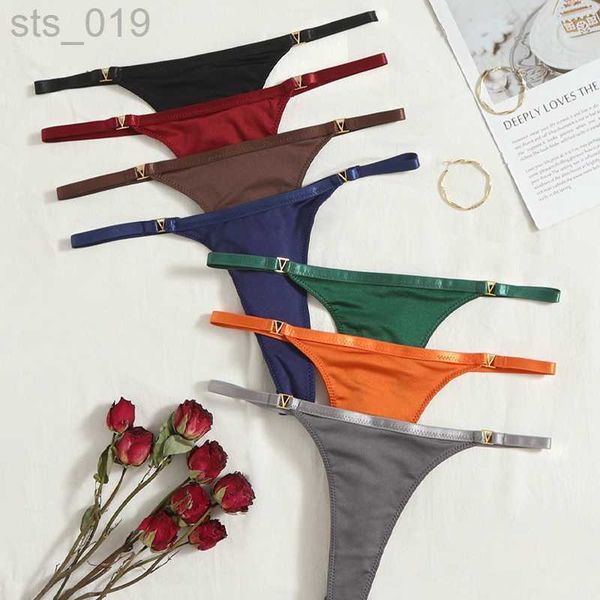 

briefs panties techome girls women satin thongs 2022 european and american sports erotic g-string ladies panties t-pants traceless lingerie, Red;black