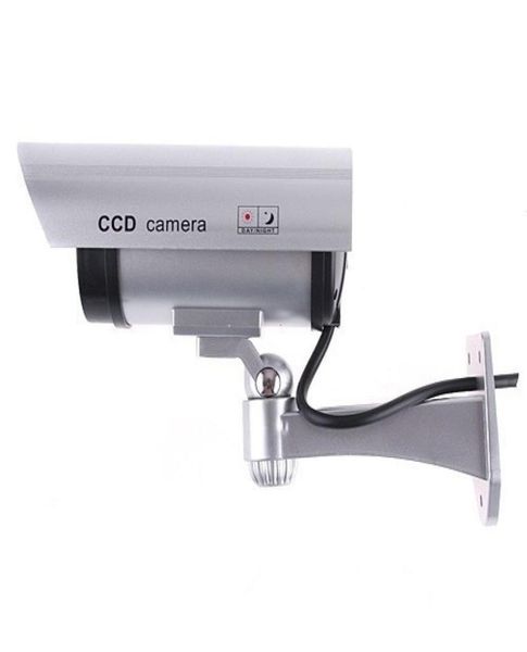 

dummy camera silver waterproof false emulational outdoor fake dummy security camera decoy with ir wireless blinking red led8684463
