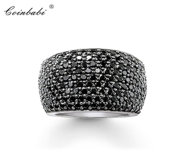 

cocktail rings black cz pave wide 925 sterling silver gift for women men europe style rebel ring fashion jewelry 2109243372679, Slivery;golden
