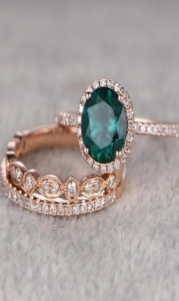 

jewelry emerald solitaire rings 14k gold plated rings sets zircon setting for women fashion of 1304258, Golden;silver