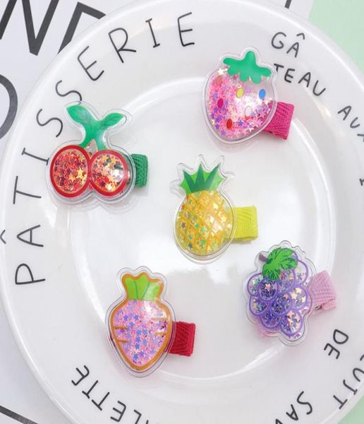 

new cute baby girl bling hair clip fruit children pineapple strawberry cherry carrot grape headdress hair jewelry kids barrette c66837072, Slivery;white