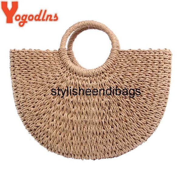 

stylisheendibags totes yogodlns new fashion moon straw handbags women summer beach bag rattan bag handmade vintage woven handbag for women b