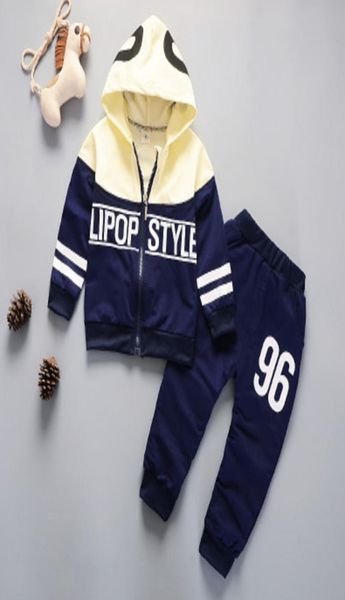 

spring autumn children cotton tracksuit baby boys girls zipper hoodies pants 2 pcssets infant fashion twinset toddler clothes y207321997, White