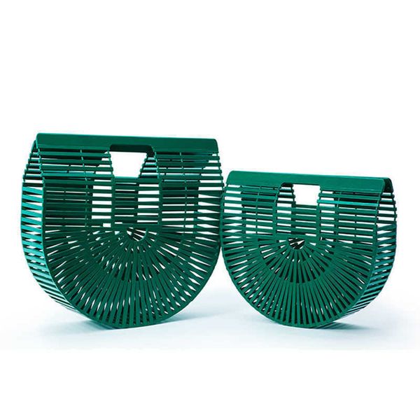 

fashion straw bag bamboo semi-circular handbags hand woven women bags bohemia summer ladies beach 0603