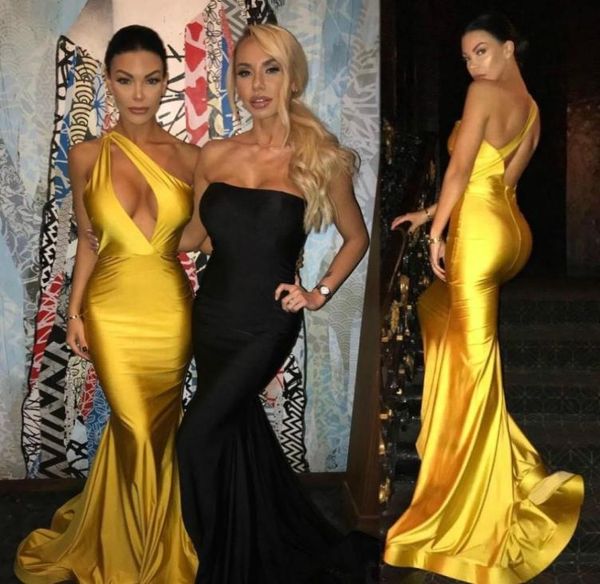 

2020 one shoulder prom dresses long formal evening party gowns mermaid oscar red carpet celebrity dresses vestidos de fiesta 6527162, Black;red
