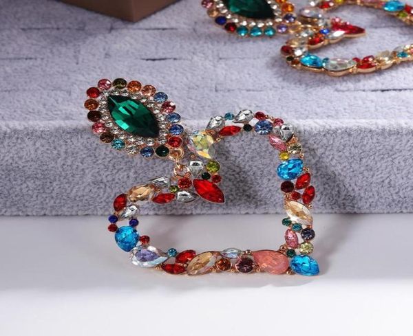 

huitan vintage big hollow heat dangle earrings for women gorgeous lady party accessories color elegant female statement chandeli5682125, Silver