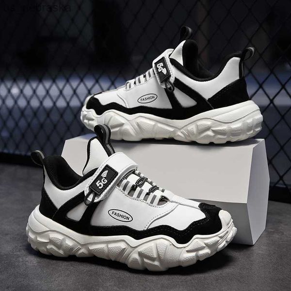 

athletic outdoor new fashion boys running shoes 7 to 12 years breathable children shoes brand casual sports tennis kid boy sneakers l230518, Black