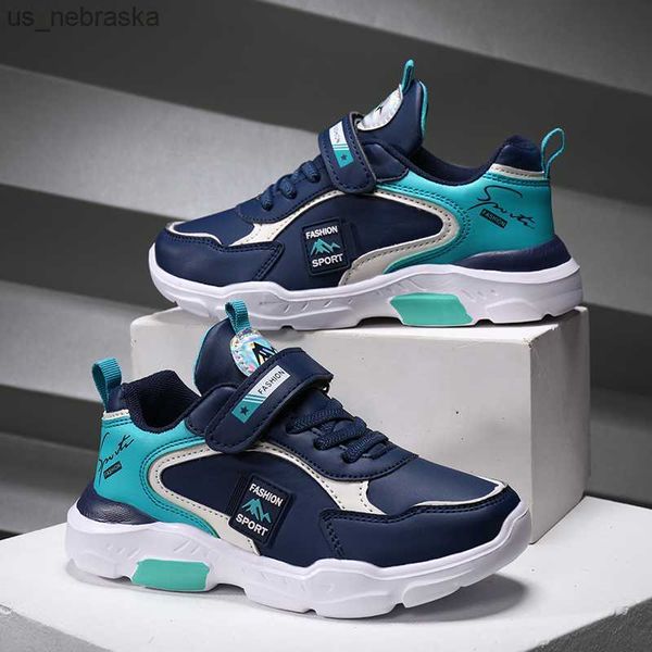 

athletic outdoor kids running shoes for boys new spring fashion leather casual walking sneakers children breathable comfort sport shoes outd, Black