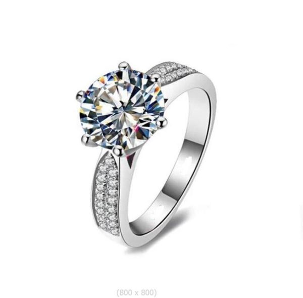 

fine whole sona diamond ring diamonds ring fire color stars super women 925 sterling silver ings4741396, Slivery;golden