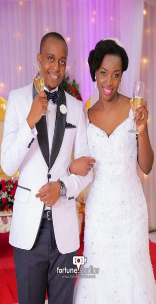

white men suits with black lapel wedding tuxedos custom made groom suits man groomsmen prom suits bridegroom coatpa8666470, Black;gray