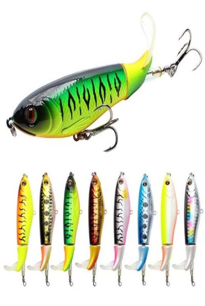 

1pcs 9cm 17g rotating tail whopper plopper fishing lure minnow fishing artificial hard bait ater quality crankbait t1910161852316