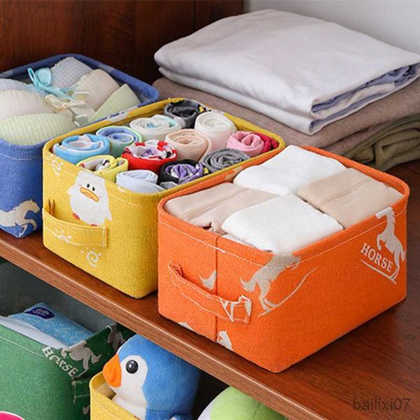 

basket deskstorage box household cosmetics snack books sundries drawer storage organizer box dormitory fabric storage basket