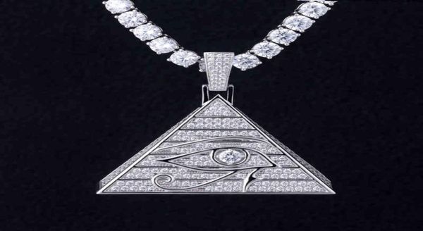 

new horus eye pyramid hip hop necklace pendant egyptian triangle jewelry5827253, Silver