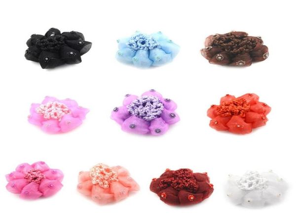 

hair accessories 10 colors girls bun cover snood net sleep ballet dance skating crochet decor gift9920612, Slivery;white