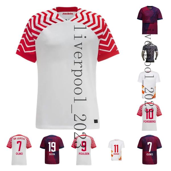 

23 24 adams soccer jerseys forsberg camiseta maillot szoboszlai poulsen sorloth 2023 2024 football shirts uniform rbl nkunku olmo silva wern, Black;yellow