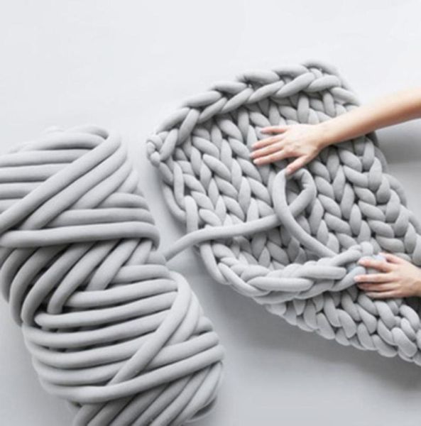 

1000g thick bulky chunky yarn for hand knitting crochet soft big cotton diy arm roving spinning blanket weaven blankets swaddlin5851375