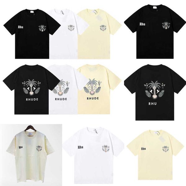 

men t shirt rhude women mens shirts 2023 designer tshirt print streetwear outdoor fashion short sleeve casual loose breathable s-xl 8ens, White;black