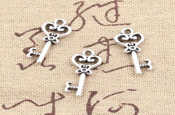 

150pcs charms skeleton key 21mm antique making pendant fitvintage tibetan silverdiy bracelet necklace2678382, Bronze;silver