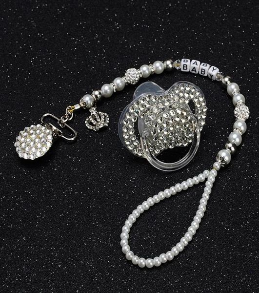 

miyocar personalised any name bling bling hand made pacifier clipssoother chain holder dummy clipteethers clip7404255