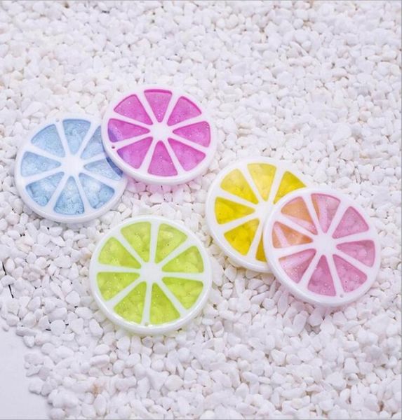 

100 pcs lot fashion acrylic transparent glitter sliced lemon or orange charms pendantfruit charms 35mm6367490, Bronze;silver