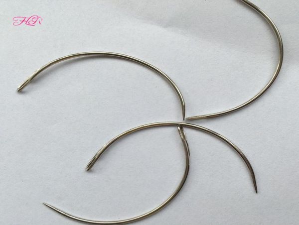 

1008pcs sharpe c shape needle of weaving human hair weft extension weaving tools7429672