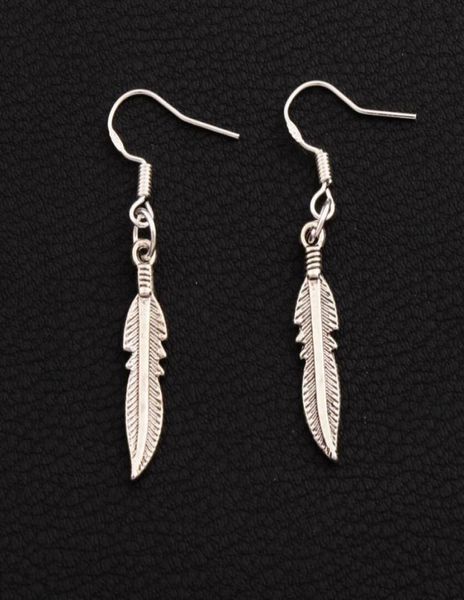 

cute feather dangle chandelier earrings 925 silver fish hook 40pairslot e564 421x54mm8929481