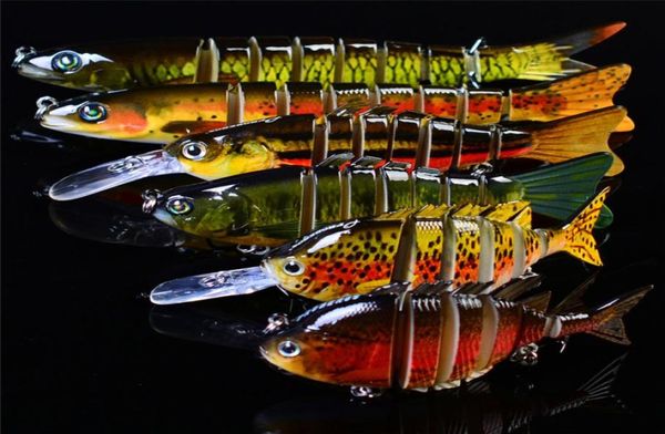 

trolling dive musky crankbaits set 6sizes 3d eyes swing swimming mutiljointed laser bait vib bass lure5012888
