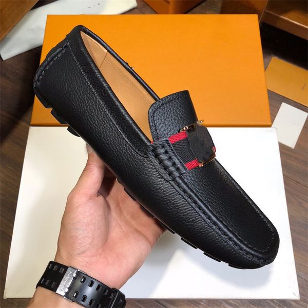 

20model men designer loafers leather shoes for man slip on luxurious dress shoes elegant shoes fashion men's flats club party shoes men, Black