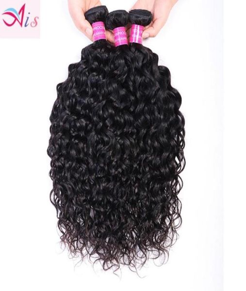 

3 bundles water wave hair extensions unprocessed 1030 inch natural 1b color human hair bundles49006407628690, Black