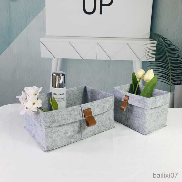 

basket deskstorage baskets felt fabric bedroom counterorganize basket pen holder sundries cosmetics storage basket of flowe