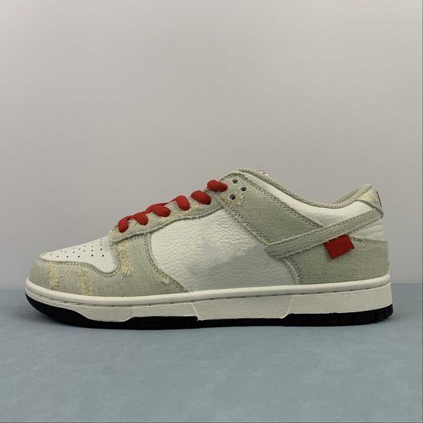 

dnks low basketball designer shoes denim beige sports sneakers with original box