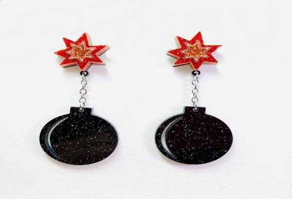 

bomb dangle earrings for women new style glittery acrylic jewelry8289881, Silver