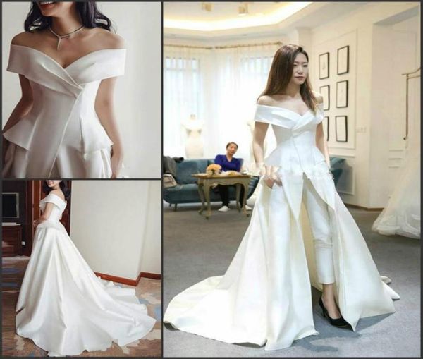 

trendy 2019 evening dresses jumpsuit pants off shoulder saudi arabia vestidos de festa party dress prom formal pageant celebr8124011, Black;red