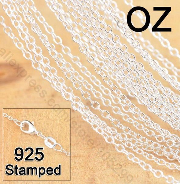 

50pcs 18 20 22 inch 925 sterling silver jewelry link rolo chains necklace with lobster clasps women jewlery factory stock1809959