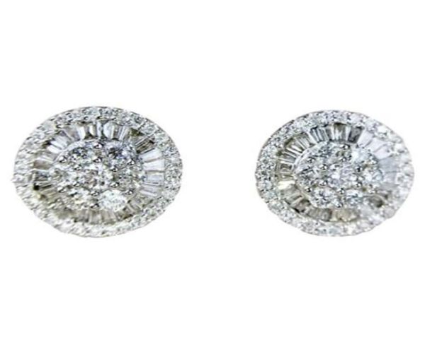 

luxury 14k gold lab diamond stud earring real 925 sterling silver jewelry engagement wedding earrings for women bridal gift3252221, Golden;silver