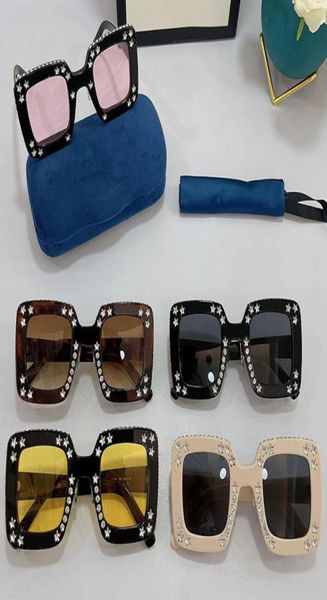 

sunglasses 0780s womens fashion classic big box diamond personality glasses female super goodlooking uv400 designer qual7219617, White;black