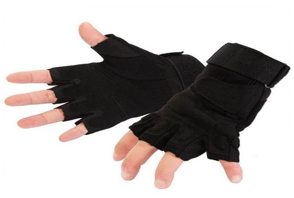 

xinda outdoor climbing rappelling tactical nonslip glove leather special semifinger riding gloves epacket post6935848, Black