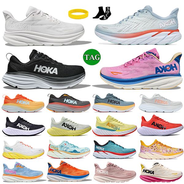 

hoka clifton 9 8 one one running shoes hokas bondi 8 carbon x 2 women men low mesh sneakers triple white black people on cloud sports runner