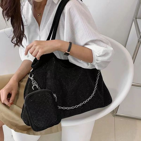 

classic fashion versatile diamond-set mother and child large capacity underarm bag high-value chain one-shoulder cross-body bag exquisite fa