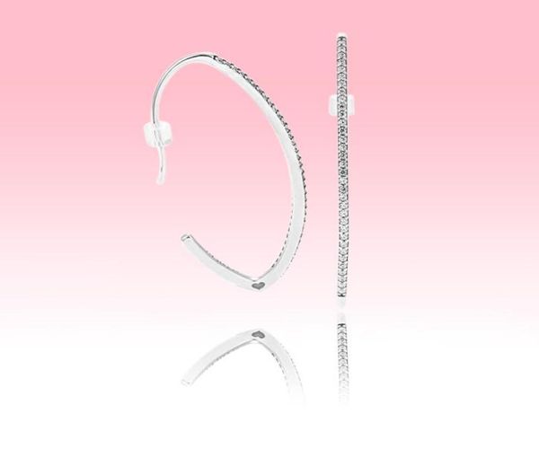 

simple cz diamond ear hook earrings women party jewelry with original box for pandora 925 sterling silver earring sets1018485, Golden;silver