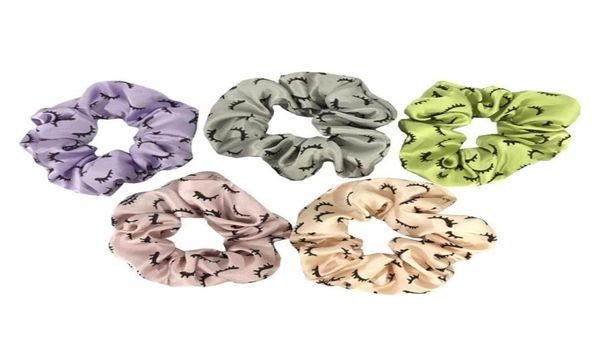 

8 color eyelash hair scrunchies whole girl satin scrunchies stretchy elastic band hair rubber band stock ponytail holder 100pcs1667571065, Pink