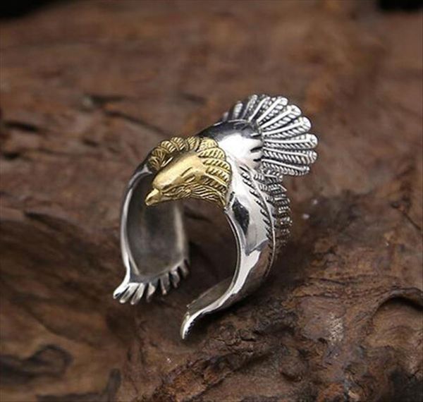 

925 silver jewelry retro spread eagles ring0123456786027168