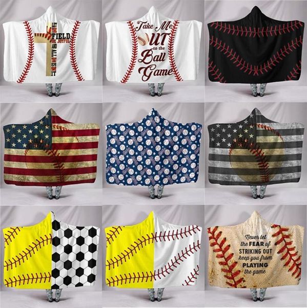 

baseball football blanket sherpa softball blanket sports theme hooded cape soccer bathing towel swadding blankets9422578
