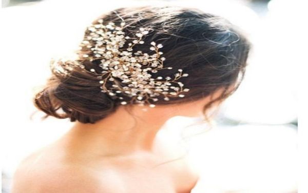 

pretty wedding bridal hair accessories rhinestone crystal womens party head pieces bridal hair comb events hair decoration accesso4147808, Slivery;golden
